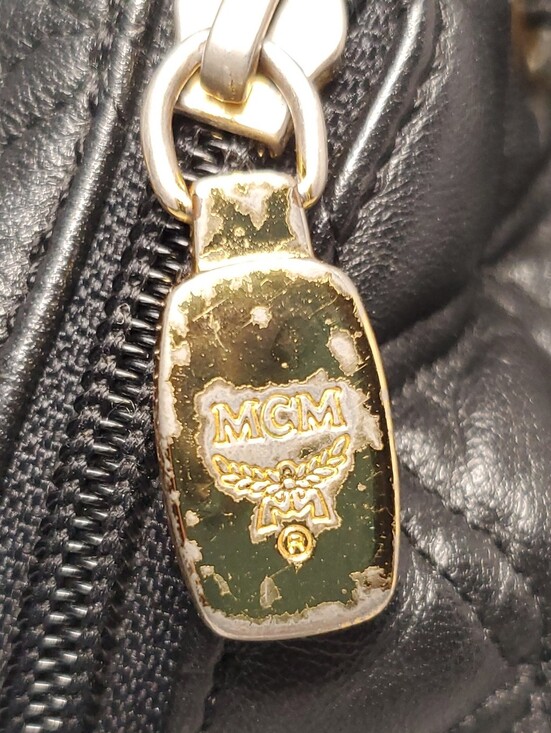 Authentic Vintage MCM Quilted Black Quilted Leather Backpack with Gold Hardware main image 12